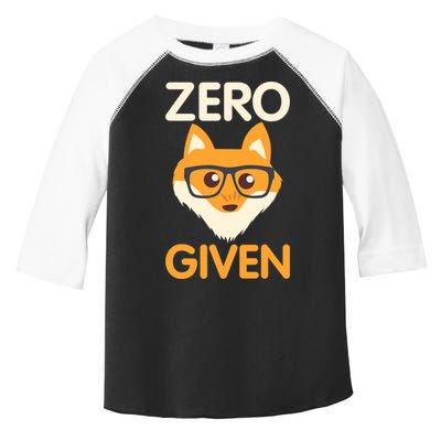 Zero Fox Given Funny Foxes Glasses Don't Care No Fox Given Toddler Fine Jersey T-Shirt