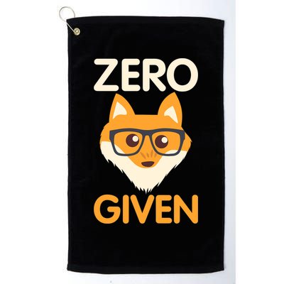 Zero Fox Given Funny Foxes Glasses Don't Care No Fox Given Golf Towel