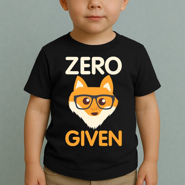 Zero Fox Given Funny Foxes Glasses Don't Care No Fox Given Toddler T-Shirt