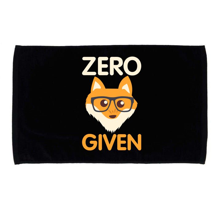 Zero Fox Given Funny Foxes Glasses Don't Care No Fox Given Microfiber Hand Towel