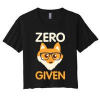 Zero Fox Given Funny Foxes Glasses Don't Care No Fox Given Crop Top