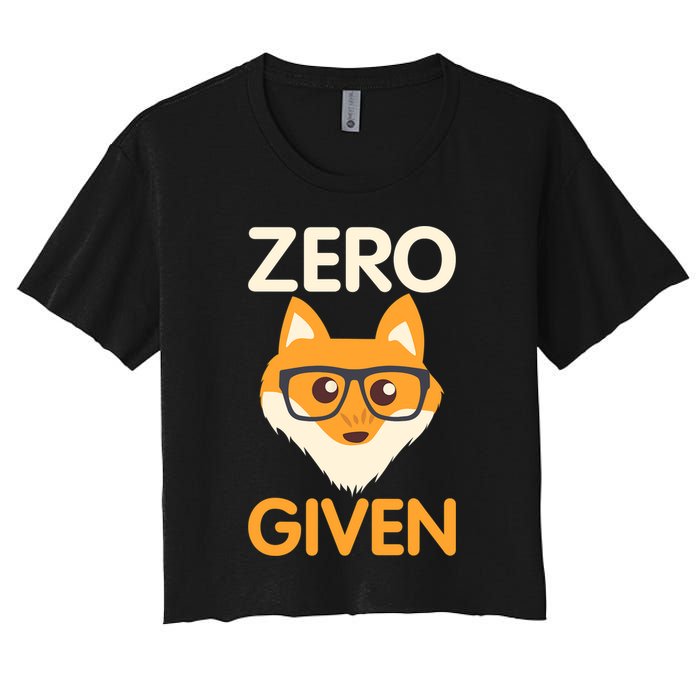 Zero Fox Given Funny Foxes Glasses Don't Care No Fox Given Crop Top