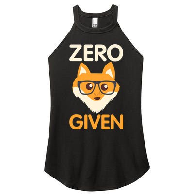 Zero Fox Given Funny Foxes Glasses Don't Care No Fox Given Women's Perfect Tri Rocker Tank
