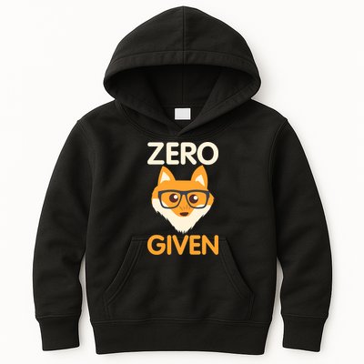 Zero Fox Given Funny Foxes Glasses Don't Care No Fox Given Kids Hoodie