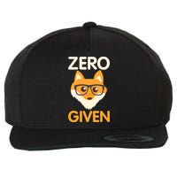 Zero Fox Given Funny Foxes Glasses Don't Care No Fox Given Wool Snapback Cap