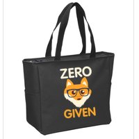 Zero Fox Given Funny Foxes Glasses Don't Care No Fox Given Zip Tote Bag