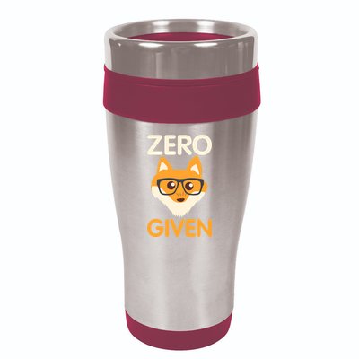Zero Fox Given Funny Foxes Glasses Don't Care No Fox Given 16oz Travel Tumbler
