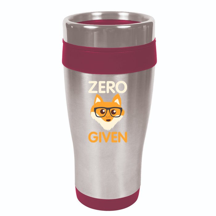 Zero Fox Given Funny Foxes Glasses Don't Care No Fox Given 16oz Travel Tumbler