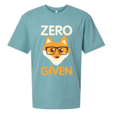 Zero Fox Given Funny Foxes Glasses Don't Care No Fox Given Sueded Cloud Jersey T-Shirt