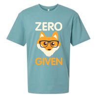 Zero Fox Given Funny Foxes Glasses Don't Care No Fox Given Sueded Cloud Jersey T-Shirt