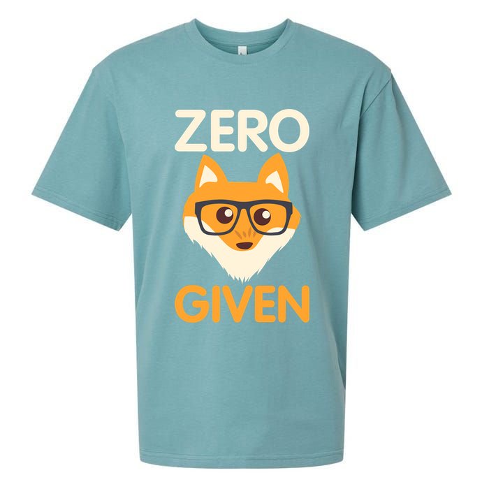 Zero Fox Given Funny Foxes Glasses Don't Care No Fox Given Sueded Cloud Jersey T-Shirt