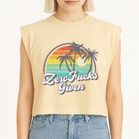 Zero Fucks Given Garment-Dyed Women's Muscle Tee
