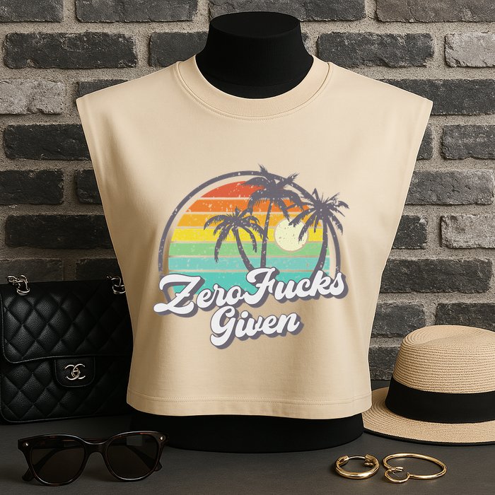 Zero Fucks Given Garment-Dyed Women's Muscle Tee