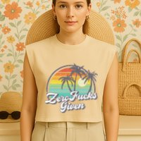 Zero Fucks Given Garment-Dyed Women's Muscle Tee