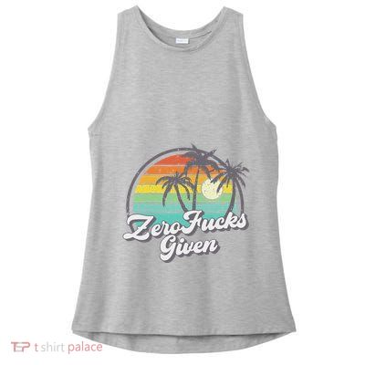 Zero Fucks Given Ladies PosiCharge Tri-Blend Wicking Tank