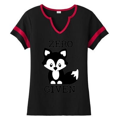 Zero Foxes Given Kawaii Little Fox Ladies Halftime Notch Neck Tee