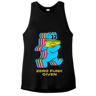 Zero Funk Given Retro Bear Boombox Ladies PosiCharge Tri-Blend Wicking Tank