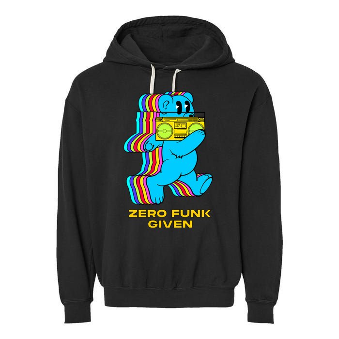 Zero Funk Given Retro Bear Boombox Garment-Dyed Fleece Hoodie