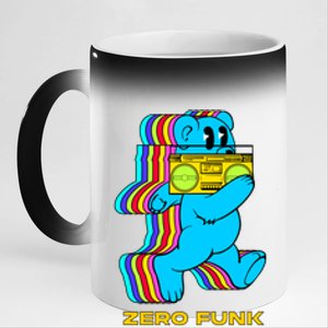 Zero Funk Given Retro Bear Boombox 11oz Black Color Changing Mug