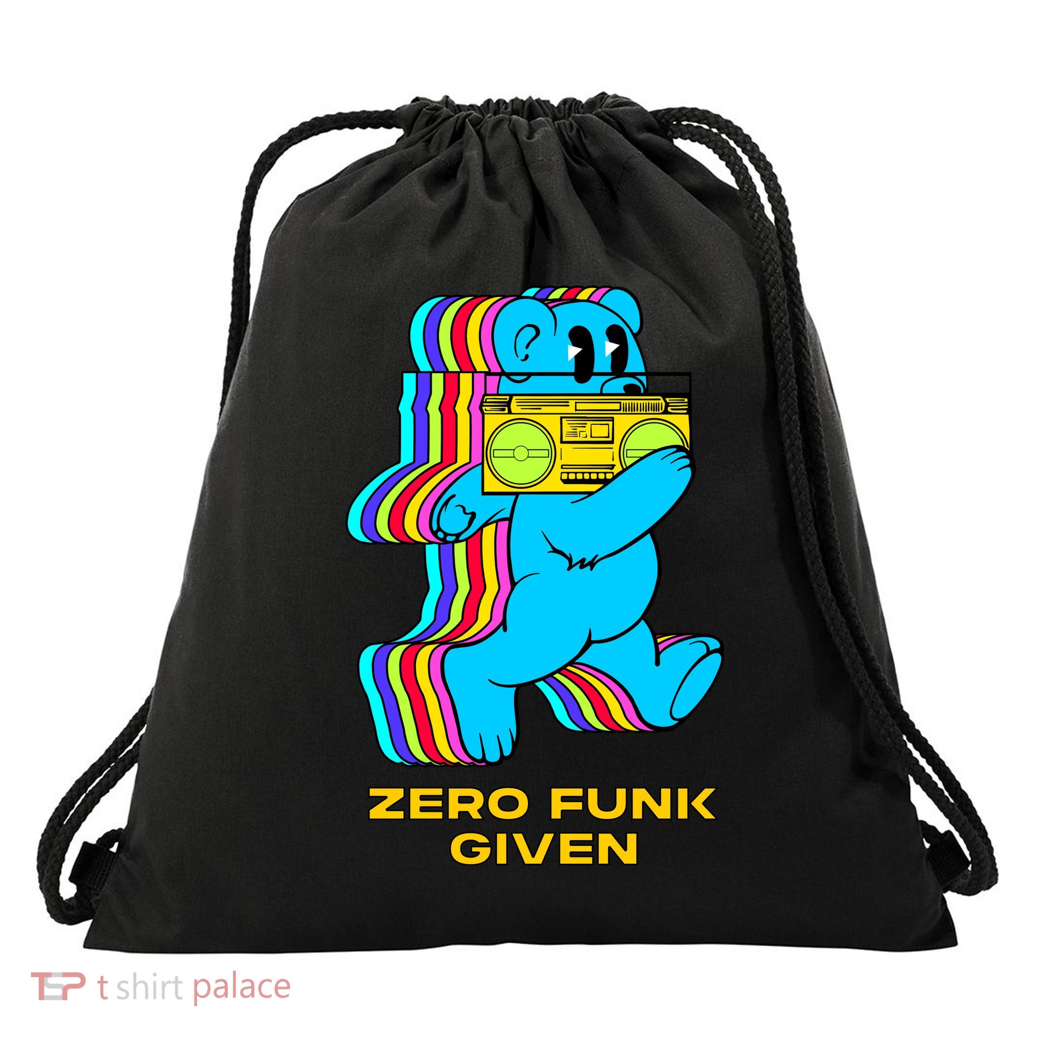 Zero Funk Given Retro Bear Boombox Drawstring Bag