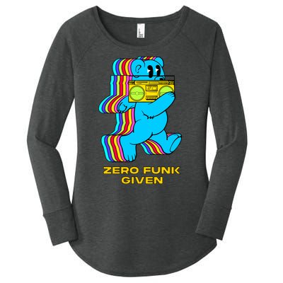 Zero Funk Given Retro Bear Boombox Women's Perfect Tri Tunic Long Sleeve Shirt