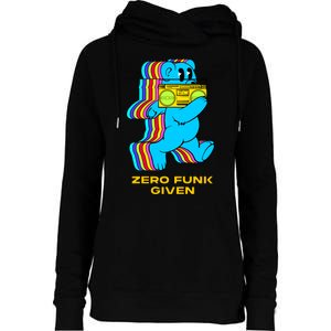 Zero Funk Given Retro Bear Boombox Womens Funnel Neck Pullover Hood