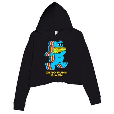 Zero Funk Given Retro Bear Boombox Crop Fleece Hoodie
