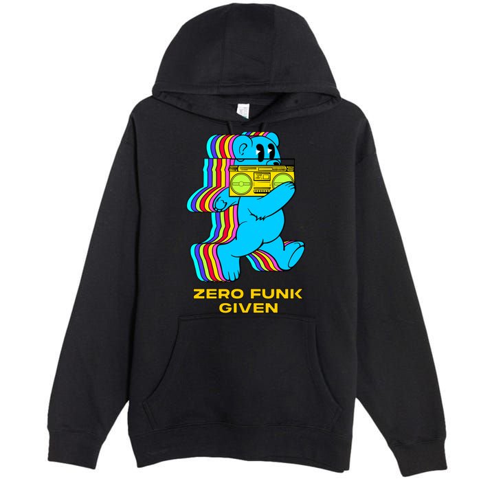 Zero Funk Given Retro Bear Boombox Premium Pullover Hoodie