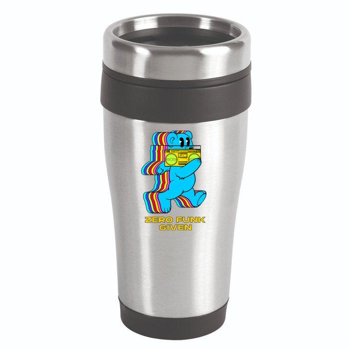 Zero Funk Given Retro Bear Boombox 16oz Travel Tumbler