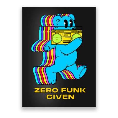 Zero Funk Given Retro Bear Boombox Poster