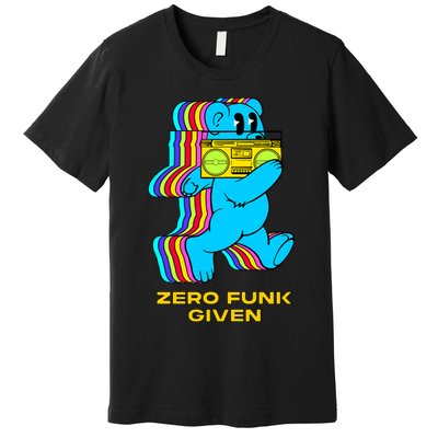 Zero Funk Given Retro Bear Boombox Premium T-Shirt