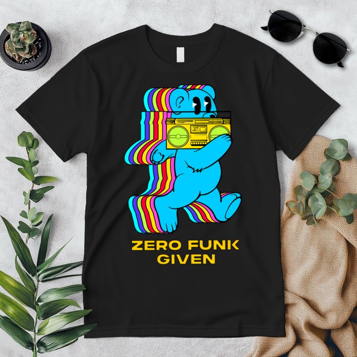 Zero Funk Given Retro Bear Boombox Premium T-Shirt