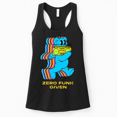 Zero Funk Given Retro Bear Boombox Womens Tank Top