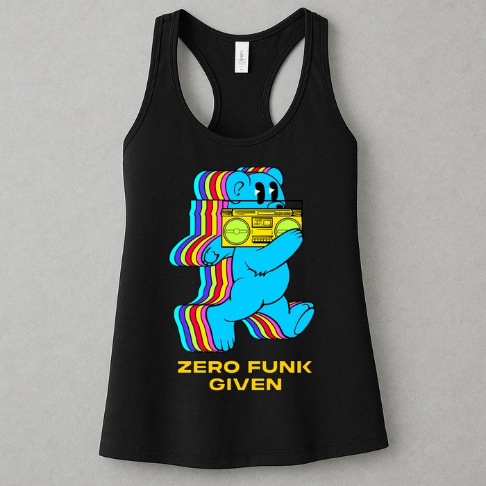 Zero Funk Given Retro Bear Boombox Womens Tank Top