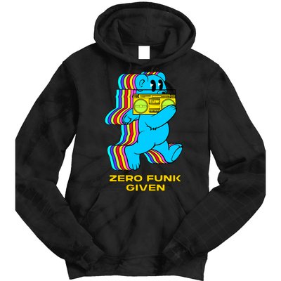 Zero Funk Given Retro Bear Boombox Tie Dye Hoodie
