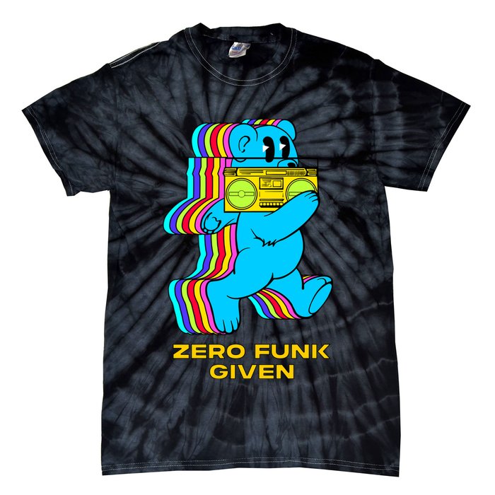 Zero Funk Given Retro Bear Boombox Tie-Dye T-Shirt