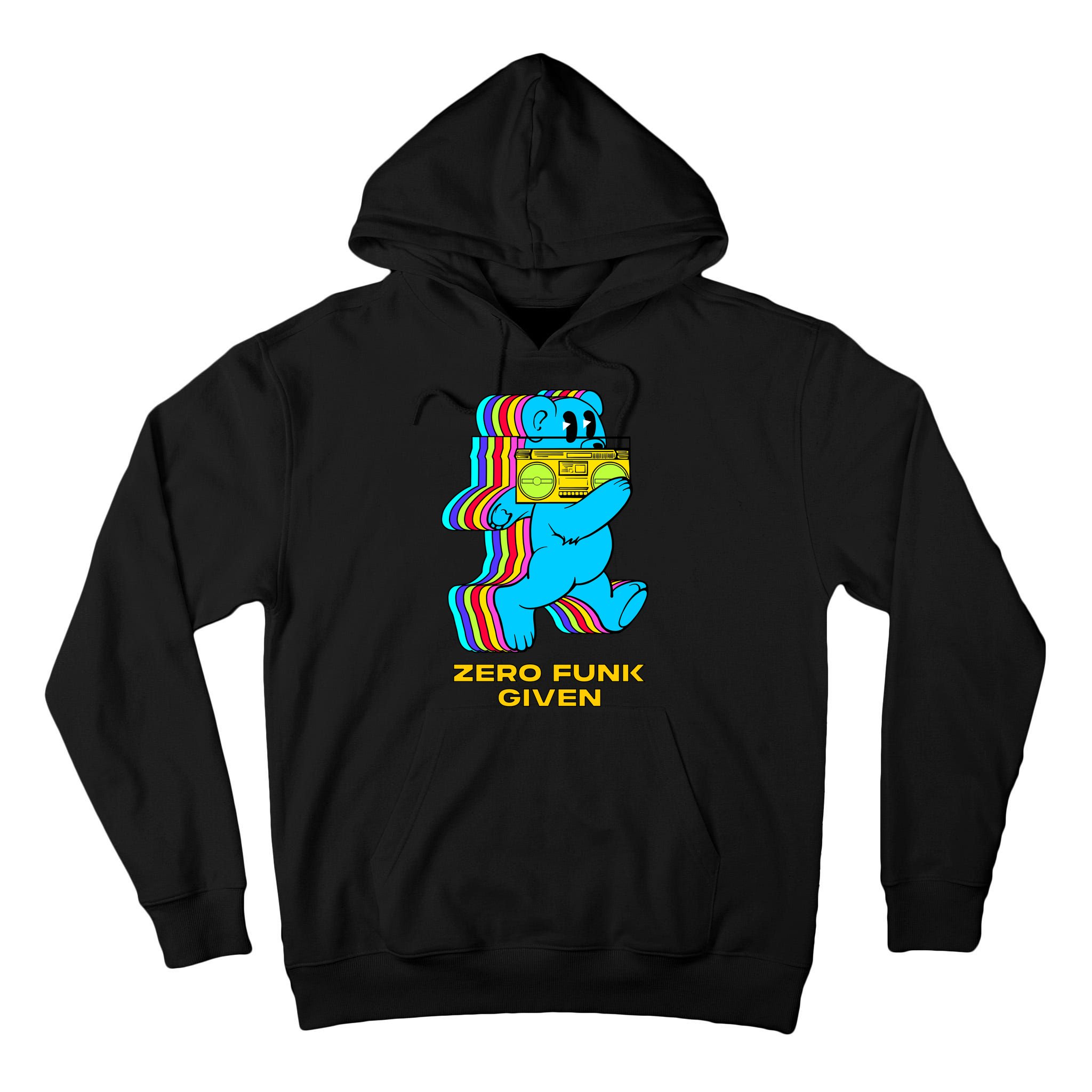 Zero Funk Given Retro Bear Boombox Tall Hoodie