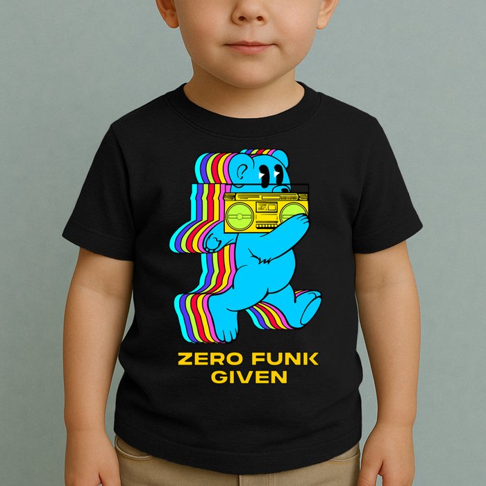 Zero Funk Given Retro Bear Boombox Toddler T-Shirt