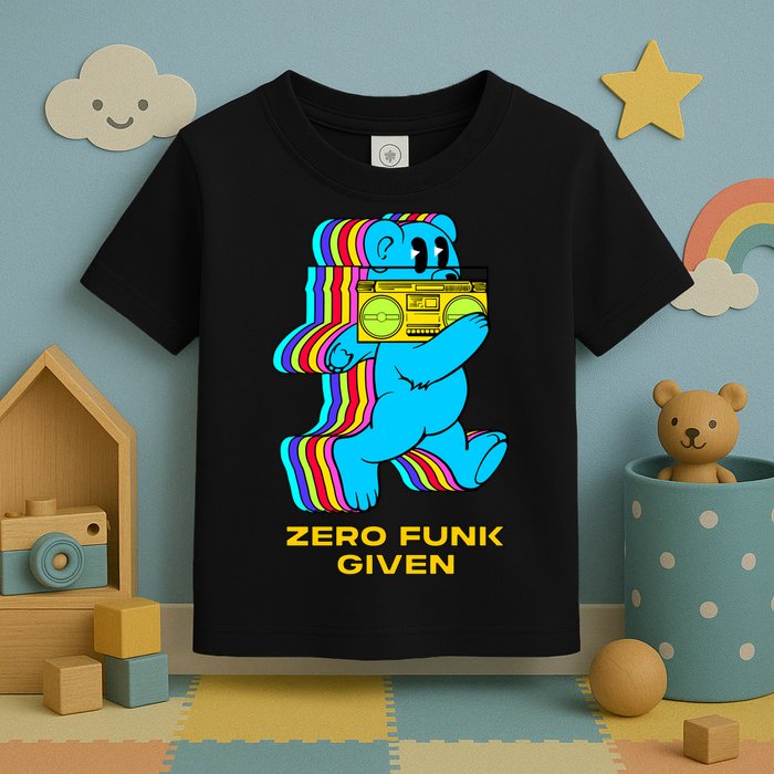 Zero Funk Given Retro Bear Boombox Toddler T-Shirt