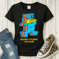 Zero Funk Given Retro Bear Boombox Womens T-Shirt