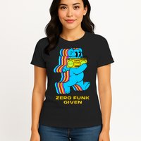 Zero Funk Given Retro Bear Boombox Womens T-Shirt
