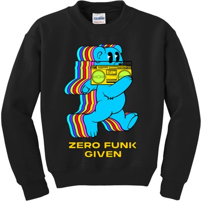 Zero Funk Given Retro Bear Boombox Kids Sweatshirt