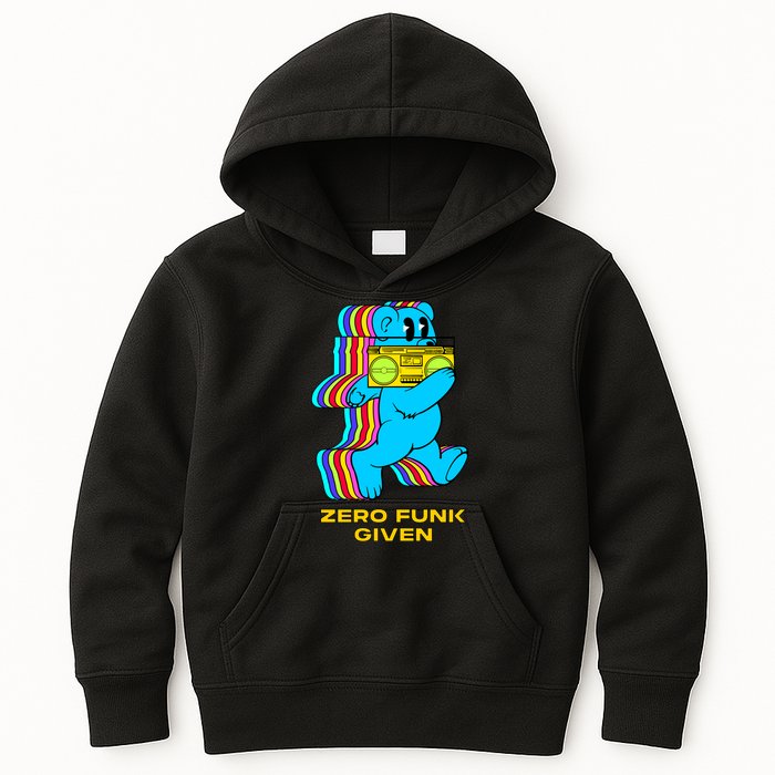 Zero Funk Given Retro Bear Boombox Kids Hoodie