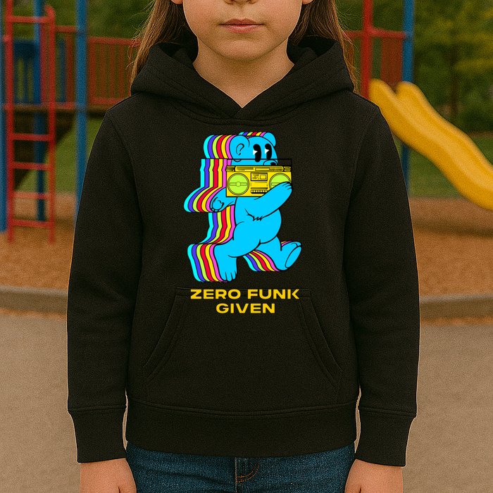 Zero Funk Given Retro Bear Boombox Kids Hoodie