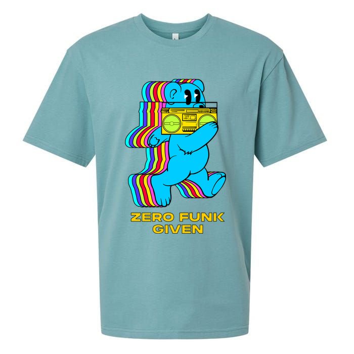 Zero Funk Given Retro Bear Boombox Sueded Cloud Jersey T-Shirt