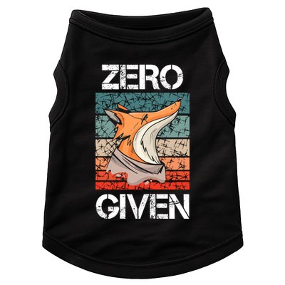 Zero Fox Given Fucks Funny Saying Gift Meaningful Gift Doggie Tank