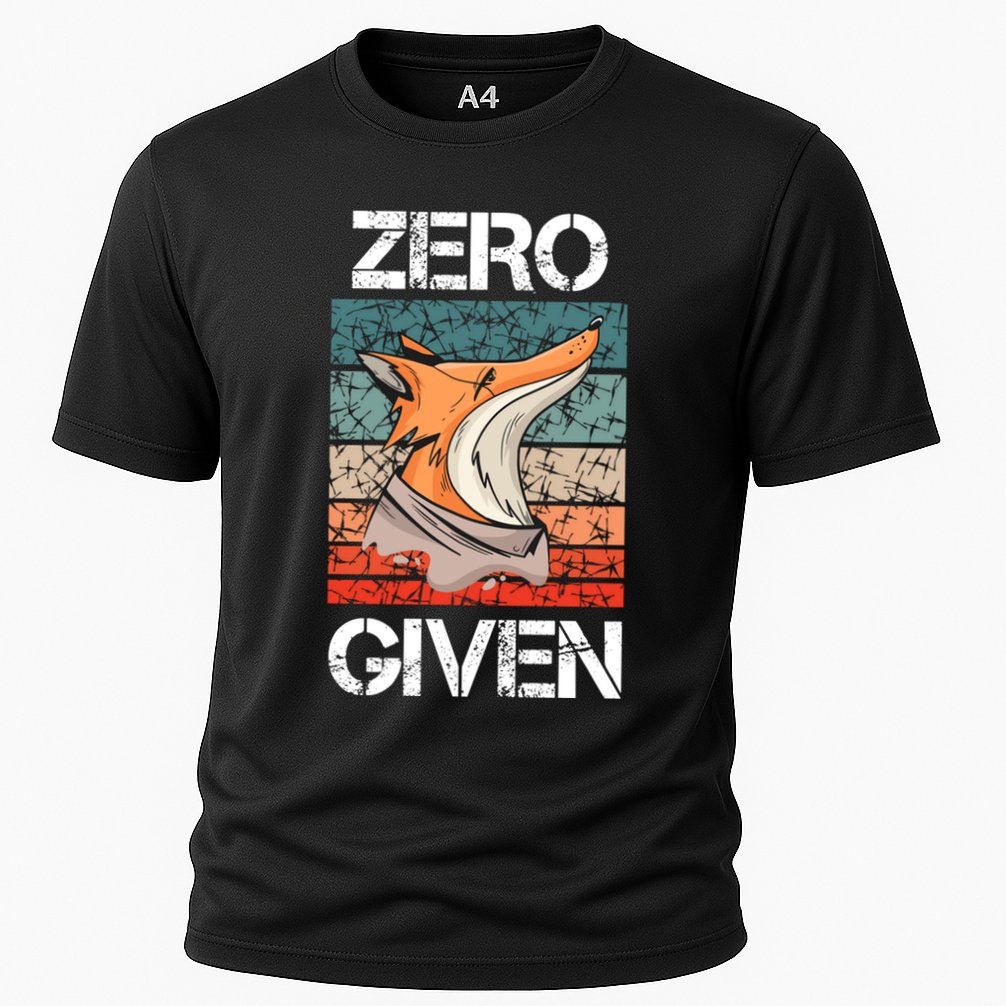 Zero Fox Given Fucks Funny Saying Gift Meaningful Gift Cooling Performance Crew T-Shirt