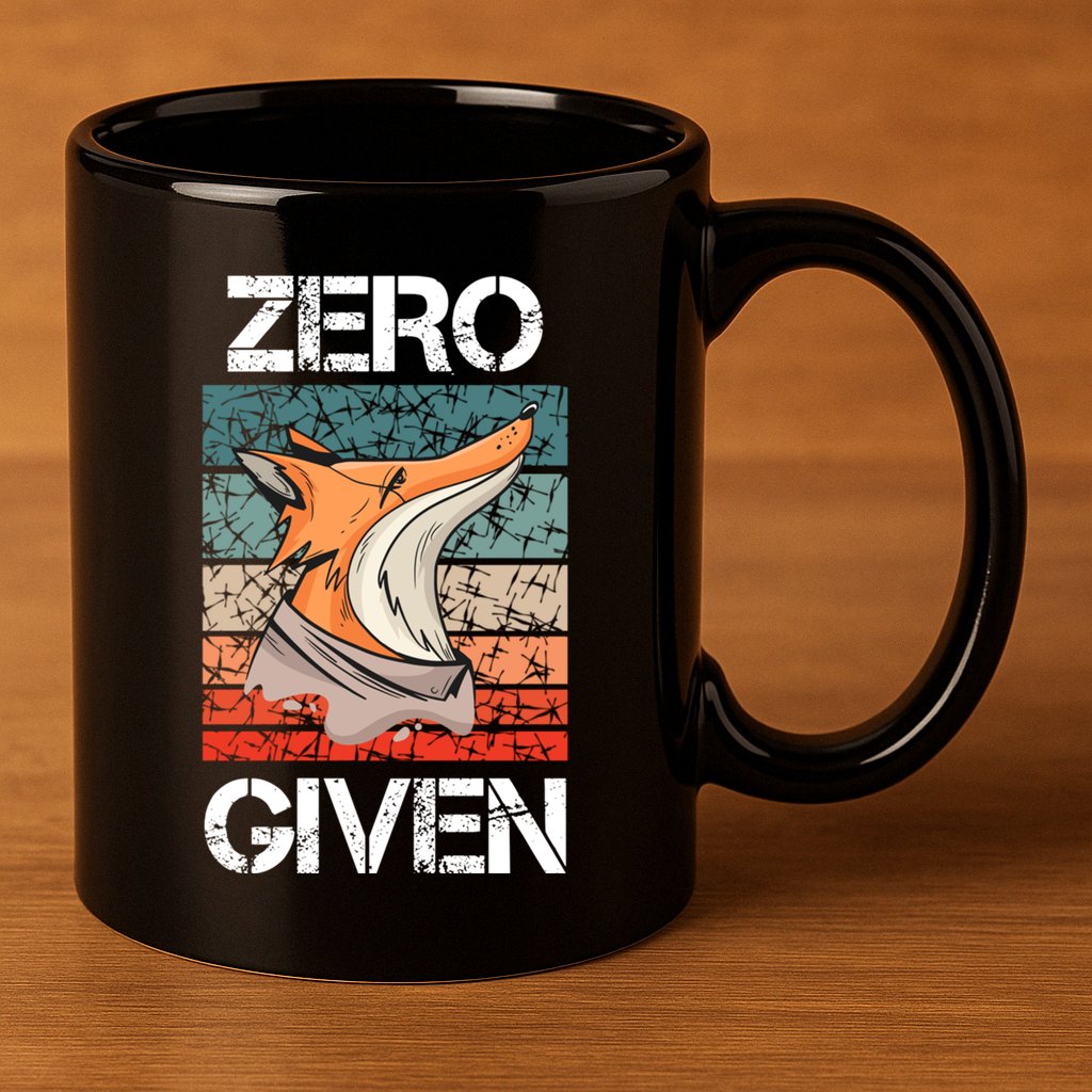 Zero Fox Given Fucks Funny Saying Gift Meaningful Gift 11oz C Handle Ceramic Mug