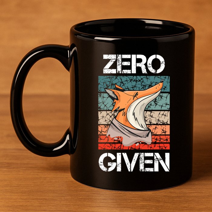 Zero Fox Given Fucks Funny Saying Gift Meaningful Gift 11oz C Handle Ceramic Mug