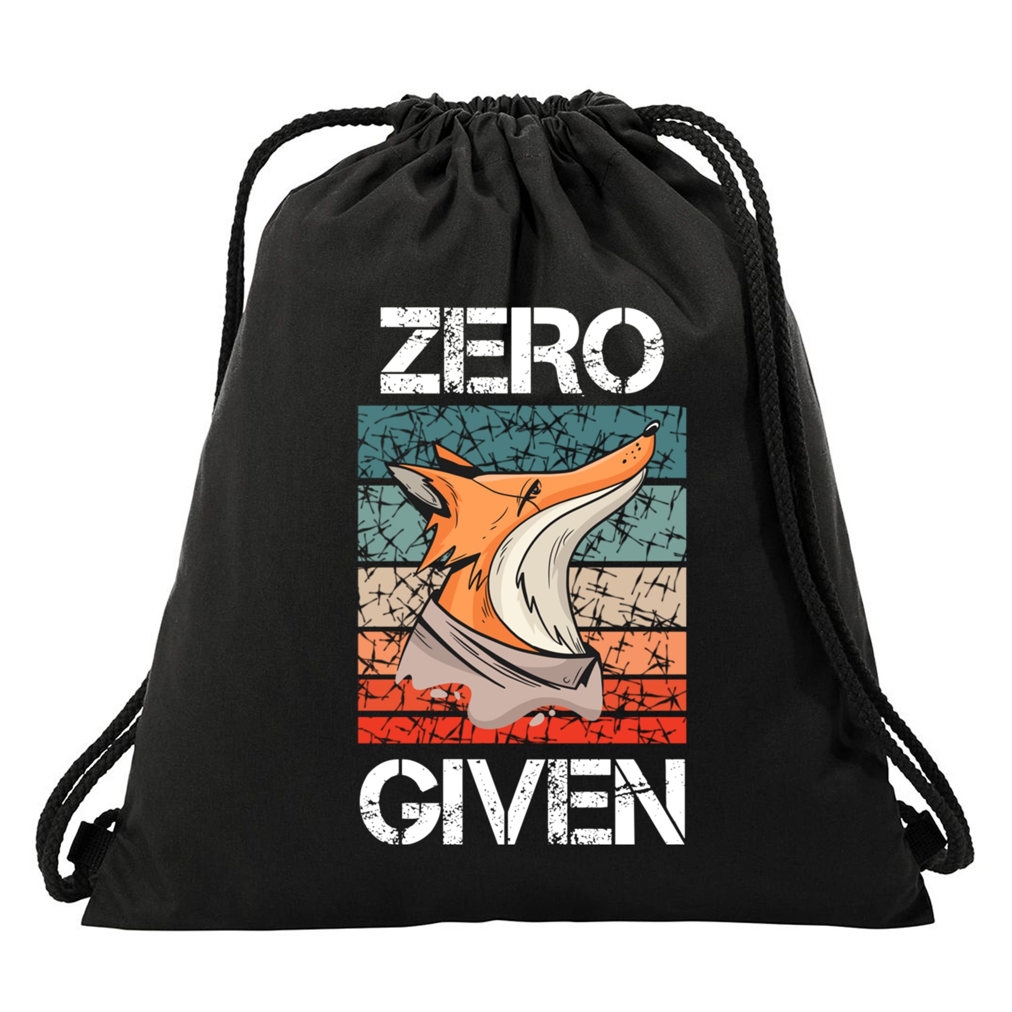 Zero Fox Given Fucks Funny Saying Gift Meaningful Gift Drawstring Bag